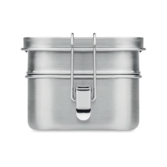 DOUBLE CHAN Lunchbox aus Edelstahl Silber matt