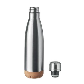 ASPEN CORK Double wall bottle 500 ml Flat silver