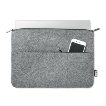 TOPLO RPET felt zipped laptop bag Convoy grey