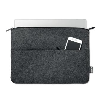 TOPLO RPET felt zipped laptop bag Stone