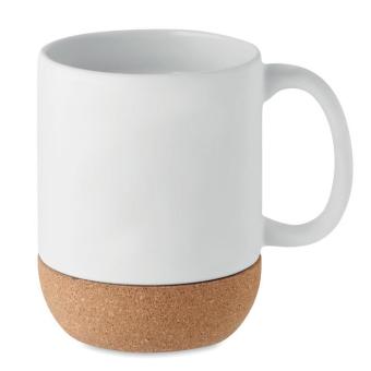 Matt ceramic cork mug 300 ml White