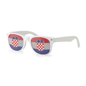 FLAG FUN Fan Sonnenbrille Weiß/blau