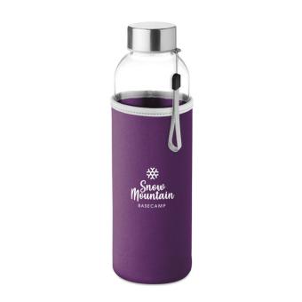 UTAH GLASS Glass bottle in pouch 500ml Purple