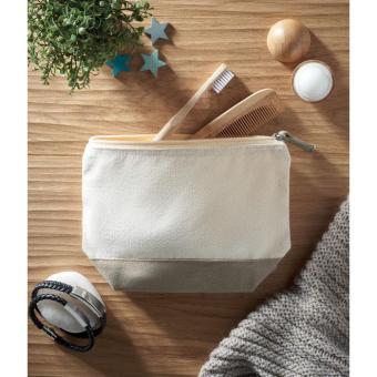 KLEUREN Bicolour cotton cosmetic bag Nature