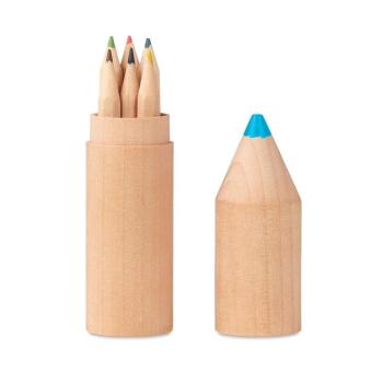 PETIT COLORET 6 pencils in wooden box Timber