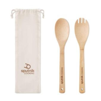 MAYEN SET Set bamboo utensils salad Fawn