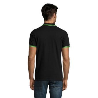 PASADENA MEN PASADENA Herren Polo 200g, schwarz, limone Schwarz, limone | L