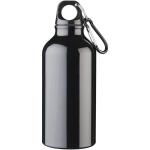 Oregon 400 ml RCS certified recycled aluminium water bottle with carabiner Black