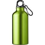 Oregon 400 ml RCS-zertifizierte Trinkflasche aus recyceltem Aluminium mit Karabinerhaken Apfelgrün