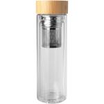 Bailey 400 ml borsilicate glass infuser bottle with bamboo lid Transparent