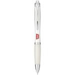 Nash ballpoint pen with coloured barrel and grip, white White,transparent