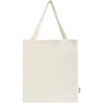 Madras 140 g/m² GRS recycled cotton gusset tote bag Nature