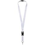 Balta recycled PET lanyard with safety breakaway and buckle, black/white Black/white | 10mm