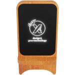 SCX.design W16 kabelloser 10-Watt-Ladeständer aus Holz mit Leuchtlogo Holz