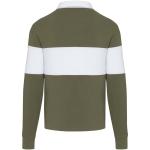 Clyde unisex organic rugby polo sweatshirt, white,green White,green | XS