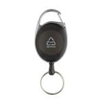 XD Collection RCS recycled ABS roller clip keychain Black