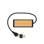 XD Collection Link RCS recycled plastic and bamboo dual Input USB hub Black