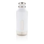 XD Collection Leak proof vacuum bottle with logo plate White