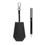 Swiss Peak SP Tula RCS certified recycled PU key holder and pen set Black