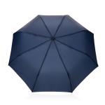 XD Collection Kaycey 21" AWARE™ RPET Acacia wood mini auto open umbrella Navy