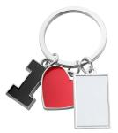 I Love keyring Silver/red