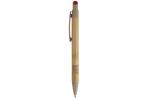 Ball pen bamboo and wheatstraw with stylus Red