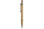 Ball pen bamboo and wheatstraw with stylus Orange