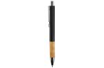 Metal pen with wooden grip Black