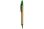 Bamboo pen with plastic leafclip Dark green