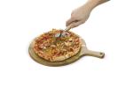 Pizza Schneidebrett mit Rollmesser Holz