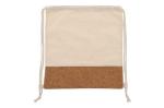 Drawstring bag Cork with cotton cords 38x41cm Ecru