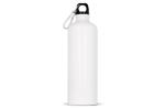 Water bottle aluminum with carabiner 750ml White