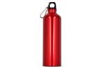 Aluminium Wasserflasche mit Karabiner 750ml Dunkelrot