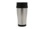 Double walled coffee mug metal 350ml Silver