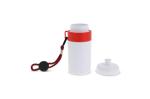 Sportflasche mit Halteschlaufe 500ml Weiß/rot