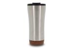 Double walled tumbler cork base 480ml Silver