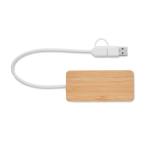 HUBBAM 3 Port USB Hub Holz