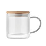 FARBI Double wall borosilicate mug Transparent grey