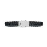 FAULET Braided faux leather bracelet Black