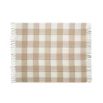 QUET Karierte Mohair-Decke Beige