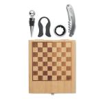 CHESSET Chess board wine set Timber