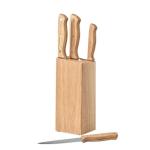 GOURMET 5 piece knife set in base Timber