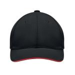 TEKAPO Brushed heavy cotton 6 panel Ba Black/red