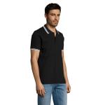 PASADENA men polo 200g, black/white Black/white | L