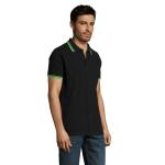 PASADENA MEN PASADENA Herren Polo 200g, schwarz, limone Schwarz, limone | L