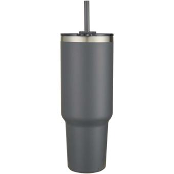 Sydney 1200 ml double wall RCS certified copper vacuum insulated tumbler with straw Convoy grey