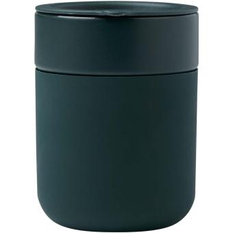 Java 330 ml ceramic tumbler with silicone wrap and plastic lid Green