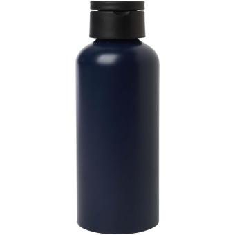 Trinity 600 ml RCS certified recycled aluminium water bottle with RPET lid Navy