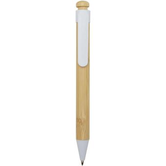 Rattan bamboo and recycled plastic ballpoint pen (black ink) 