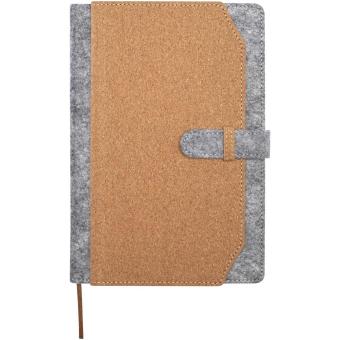 Viviana A5 recycled felt and cork notebook Nature